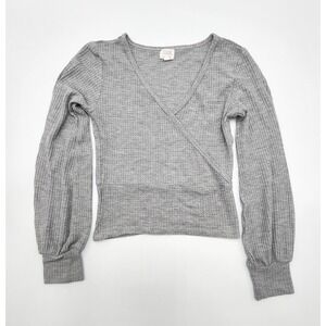 Cozie‎ by Pink Rose Gray Crossover Sweater L